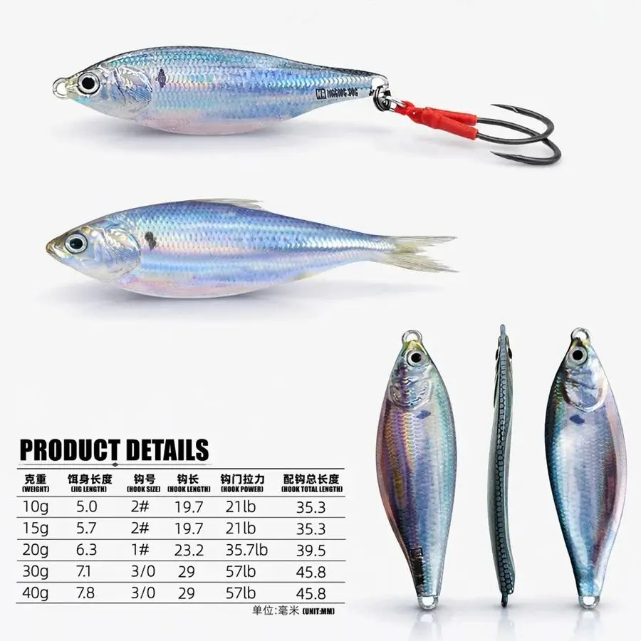 Fishing Lure Blade Bait - Esca Artificiale Metallica Affondante con Occhi