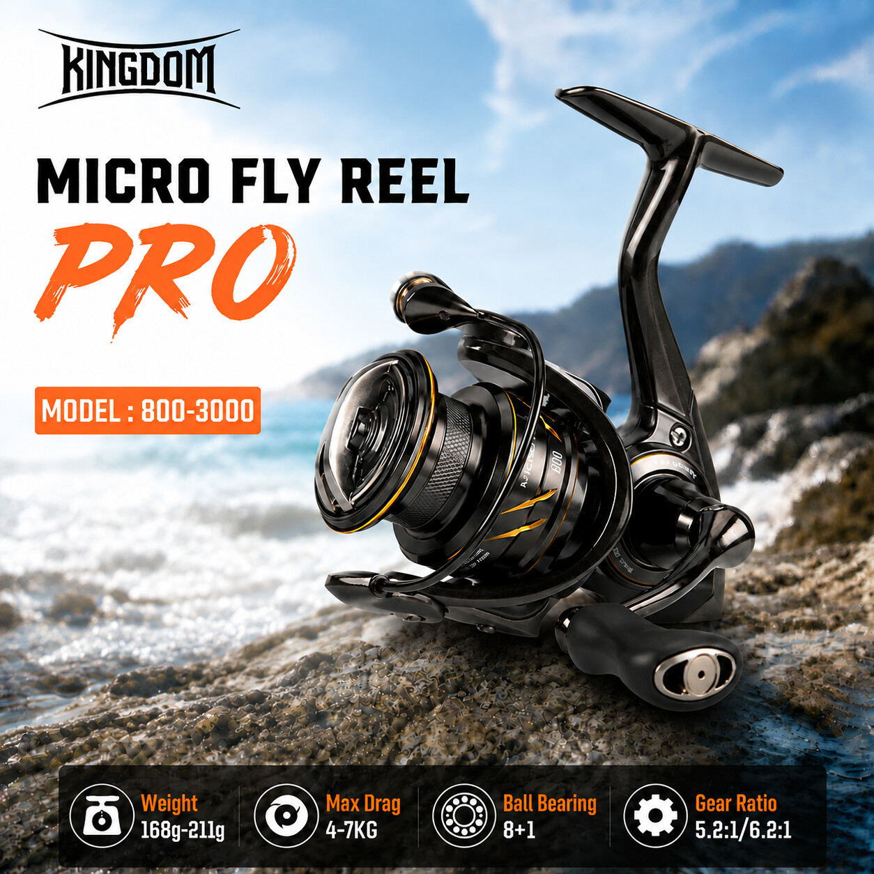Kastking Reel Zephyr - Mulinello da Pesca Spinning Kingdom Micro